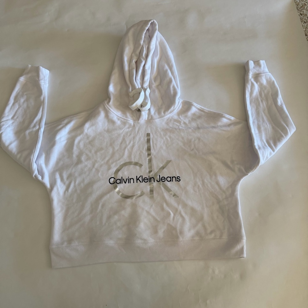 Calvin Klein Jeans White Hoodie Sweater